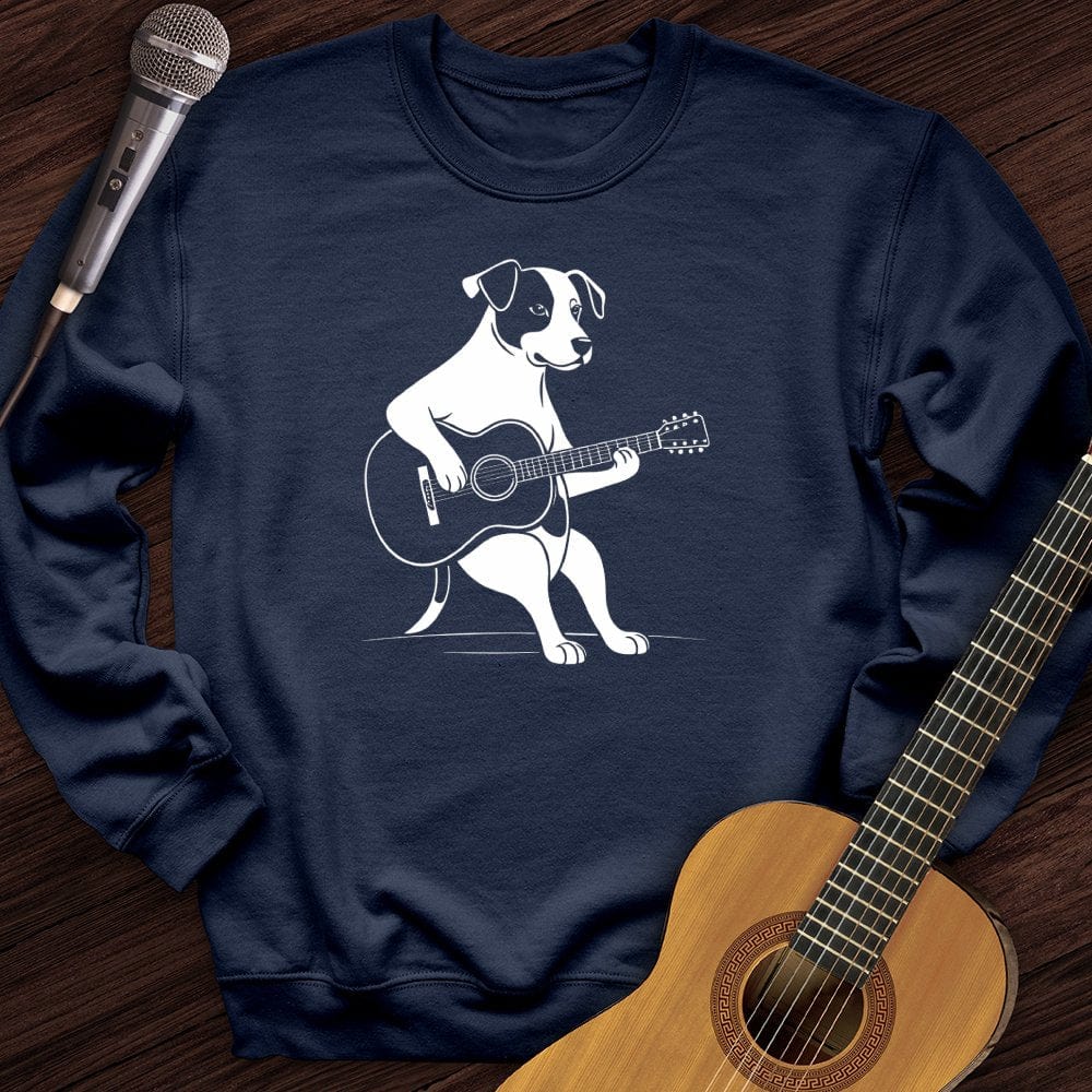 Printify Sweatshirt Navy / S Playing Pup Crewneck