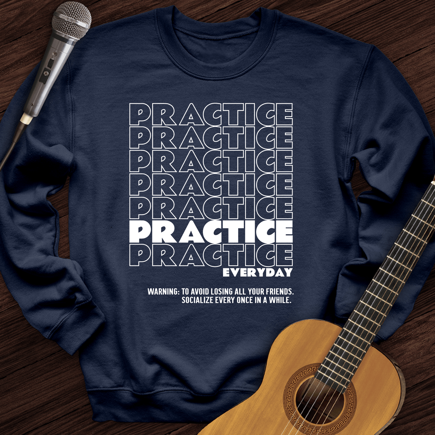 Printify Sweatshirt Navy / S Practice Everyday Crewneck