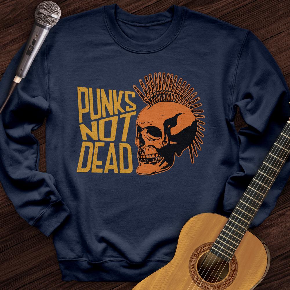 Printify Sweatshirt Navy / S Punk's Not Dead Crewneck