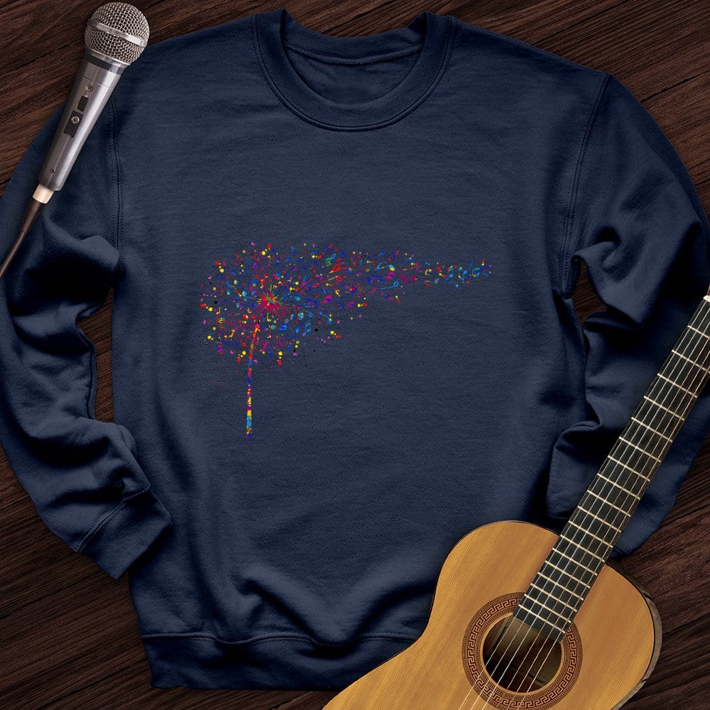 Printify Sweatshirt Navy / S Rainbow Music Dandelion Crewneck