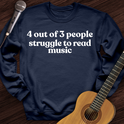 Printify Sweatshirt Navy / S Reading Music Hard Crewneck