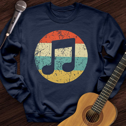 Printify Sweatshirt Navy / S Retro Music Note Crewneck
