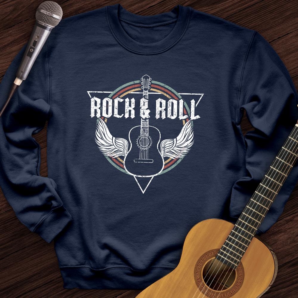 Printify Sweatshirt Navy / S Rock and Roll Crewneck