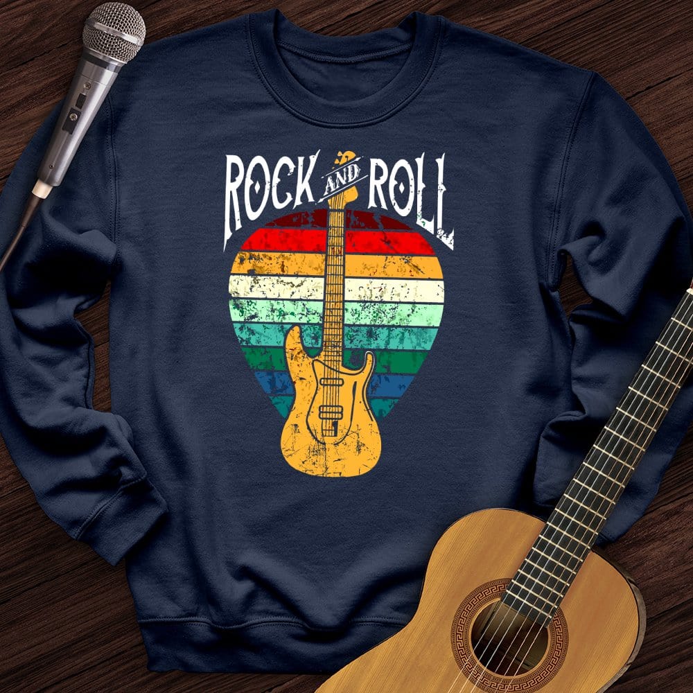 Printify Sweatshirt Navy / S Rock and Roll Pick Crewneck