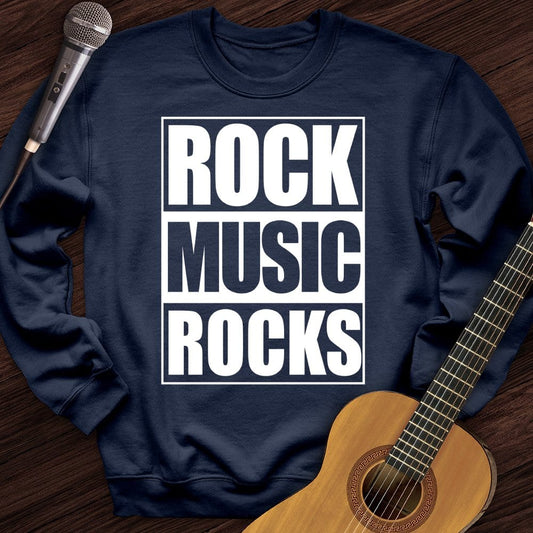 Printify Sweatshirt Navy / S Rock Music Rocks Crewneck