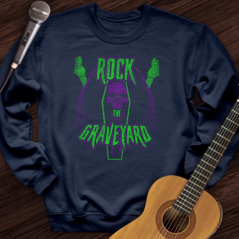 Printify Sweatshirt Navy / S Rock The Graveyard Crewneck