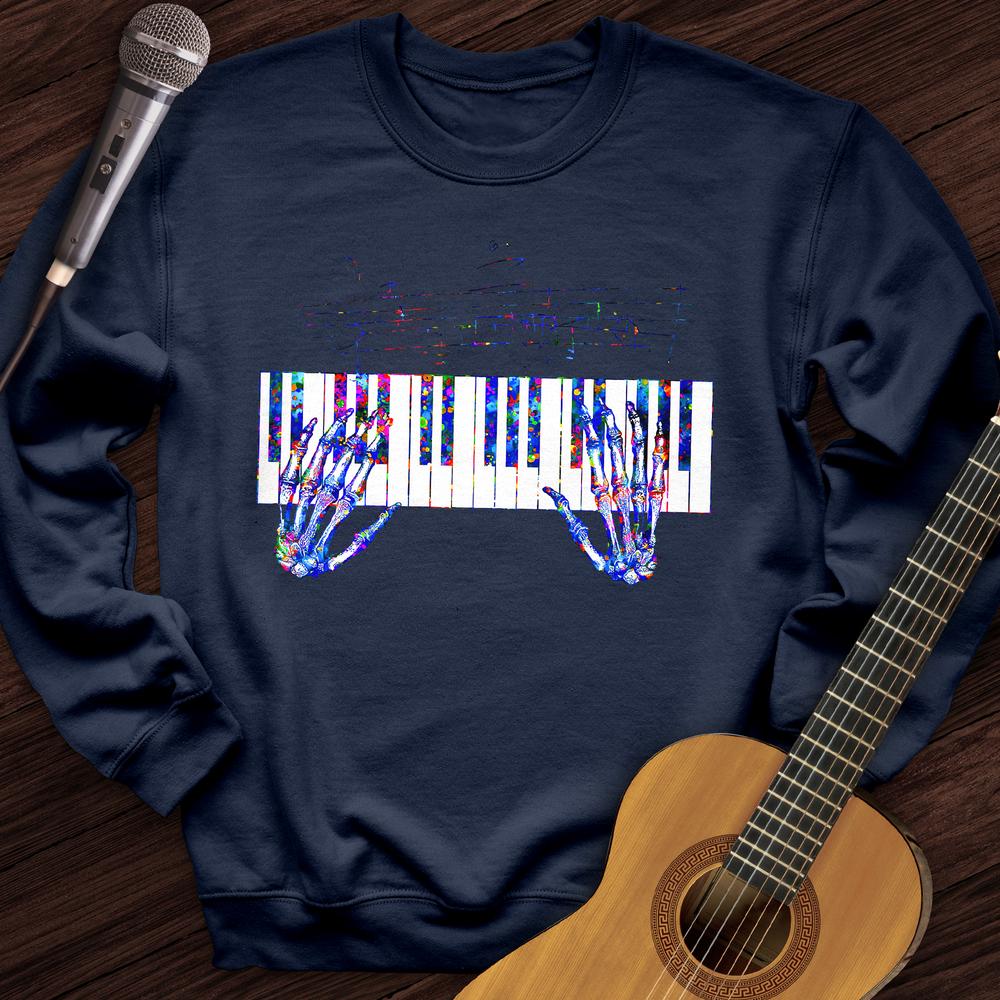 Printify Sweatshirt Navy / S Skeleton Symphony Crewneck