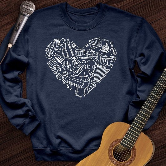 Printify Sweatshirt Navy / S Song In Your Heart Crewneck