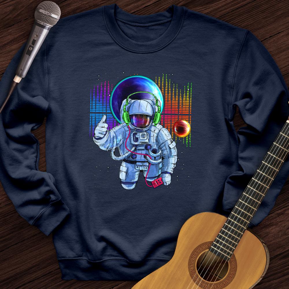 Printify Sweatshirt Navy / S Space Bass Crewneck