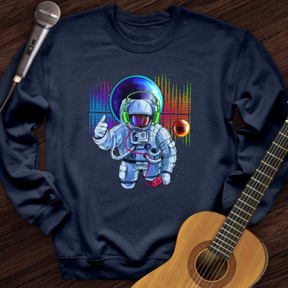 Printify Sweatshirt Navy / S Space Bass Crewneck