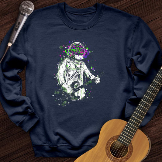 Printify Sweatshirt Navy / S Space Guitarist Crewneck
