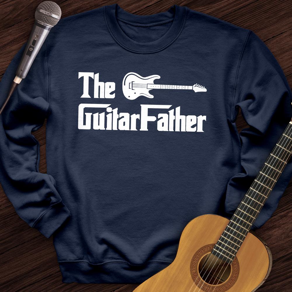 Printify Sweatshirt Navy / S The Guitar Father Crewneck