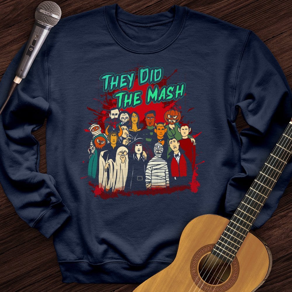 Printify Sweatshirt Navy / S They Did The Mash Crewneck