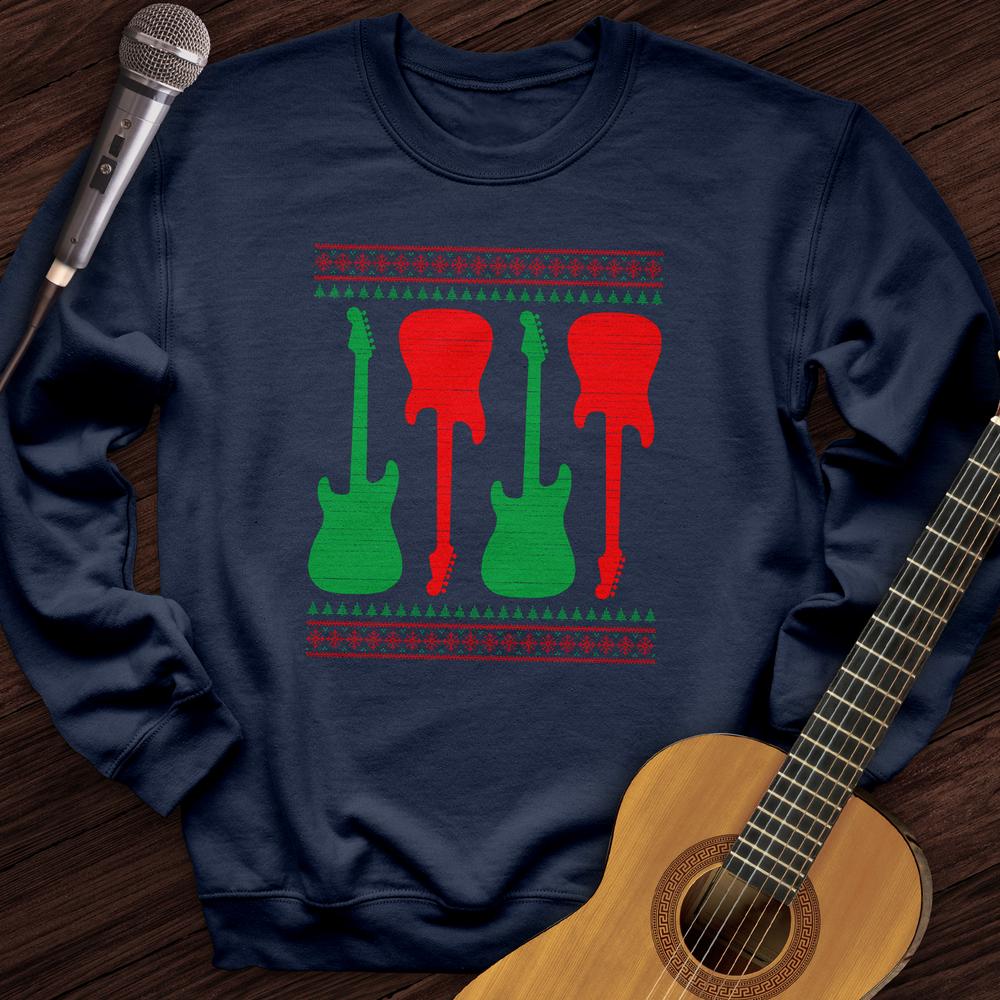 Printify Sweatshirt Navy / S Ugly Guitar Holiday Crewneck