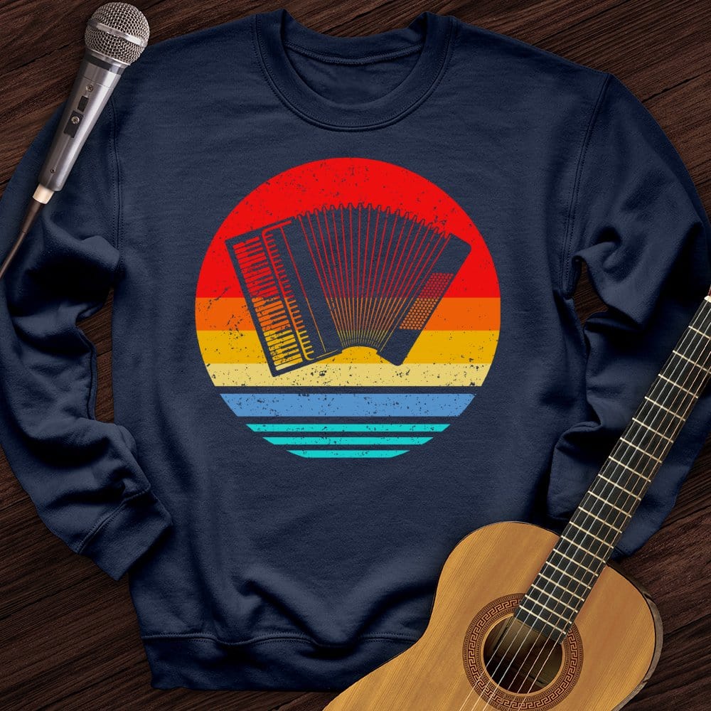Printify Sweatshirt Navy / S Vintage Accordion Crewneck