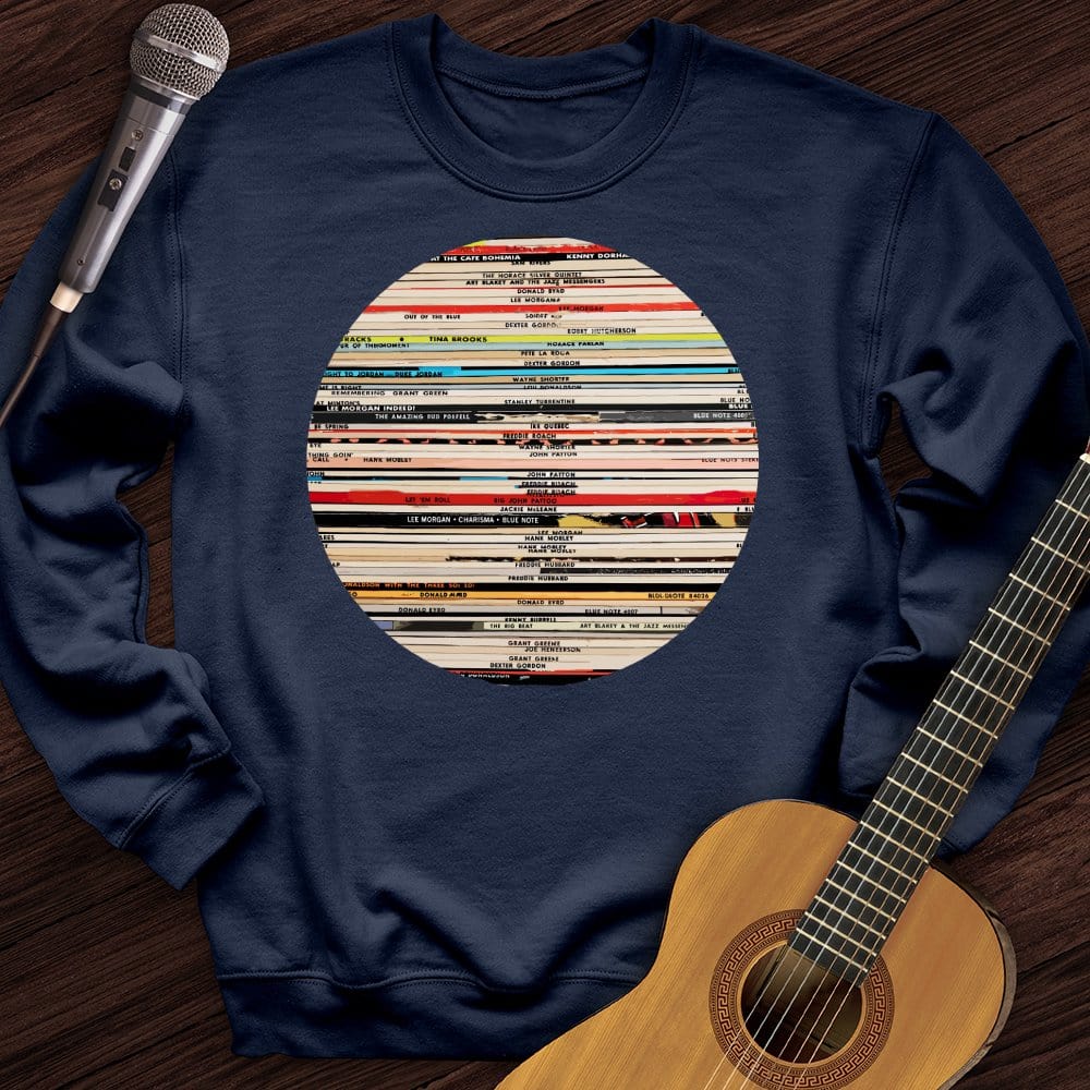 Printify Sweatshirt Navy / S Vintage Records Crewneck