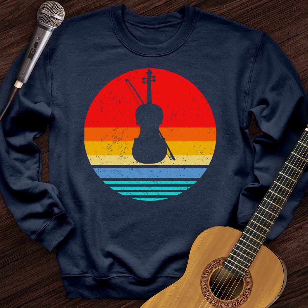 Printify Sweatshirt Navy / S Vintage Violin Crewneck