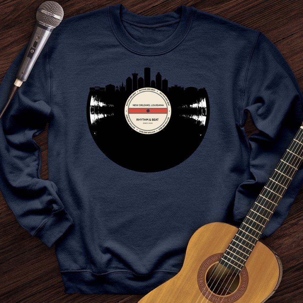 Printify Sweatshirt Navy / S Vinyl Skyline New Orleans Crewneck