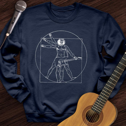Printify Sweatshirt Navy / S Vitruvian Rocker Crewneck