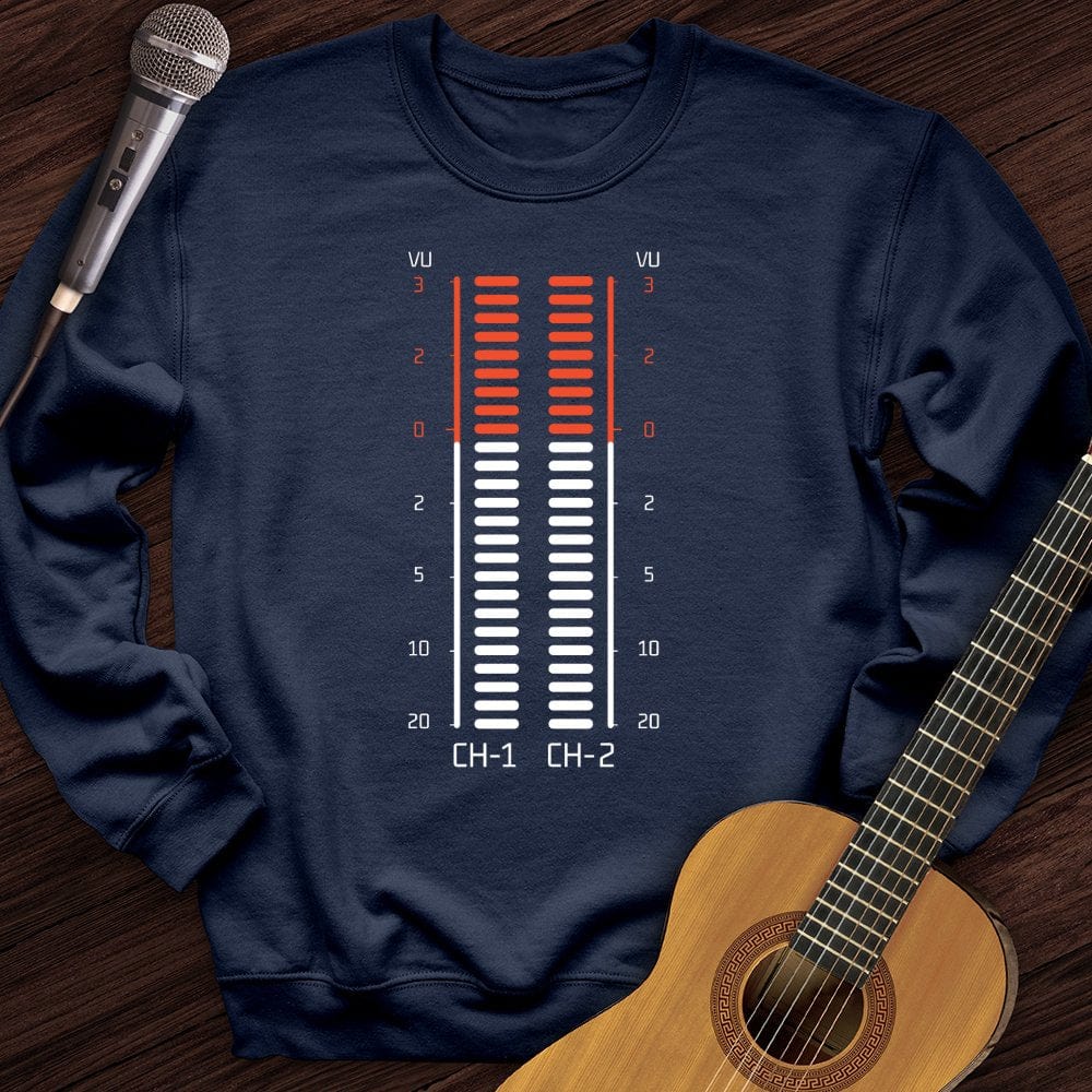 Printify Sweatshirt Navy / S Vu Meter Sound Bar Crewneck