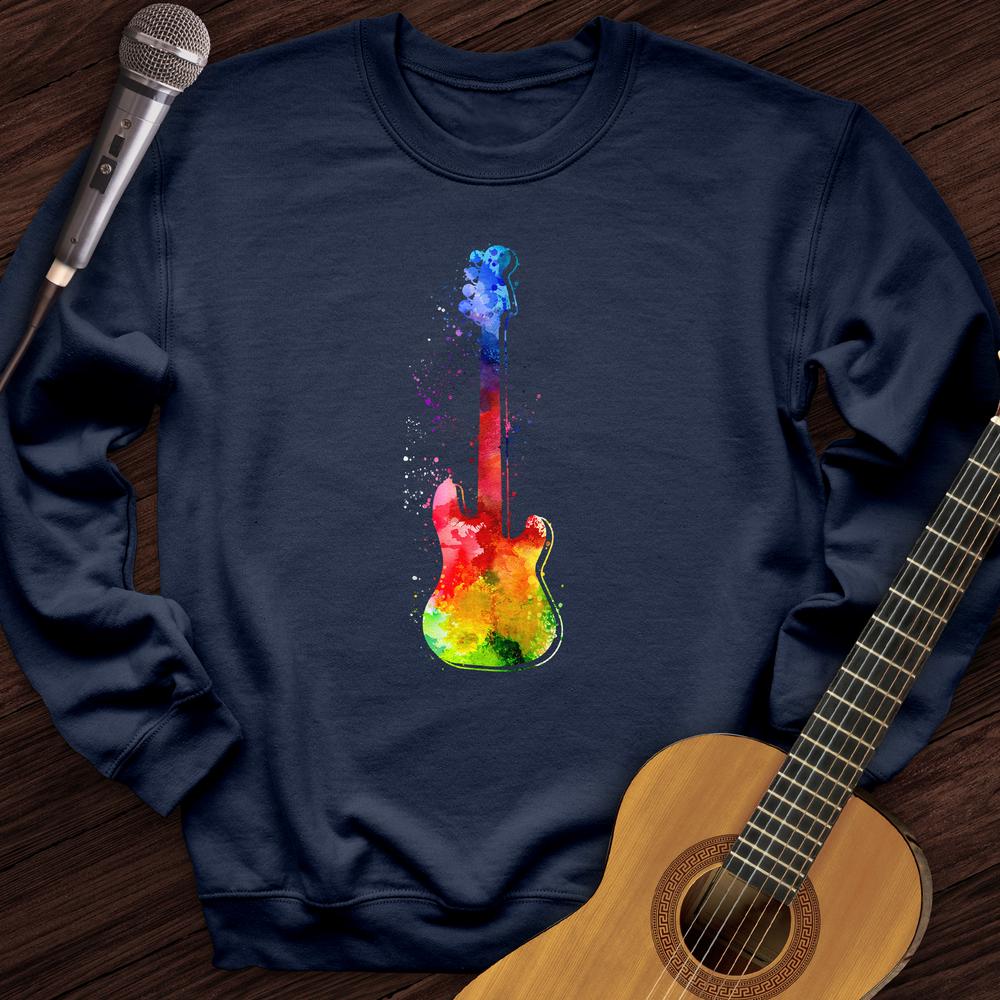 Printify Sweatshirt Navy / S Water Color Electric Crewneck