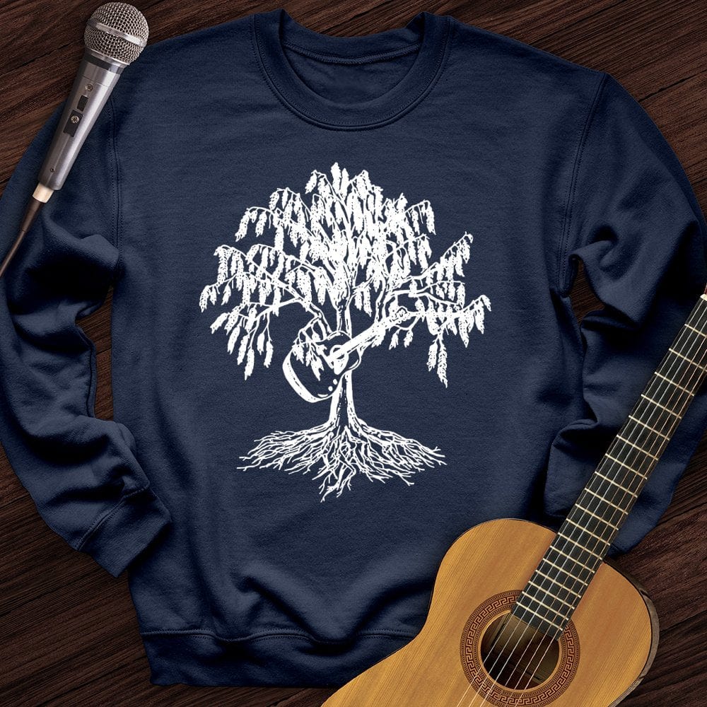 Printify Sweatshirt Navy / S Weeping Willow Guitar Crewneck