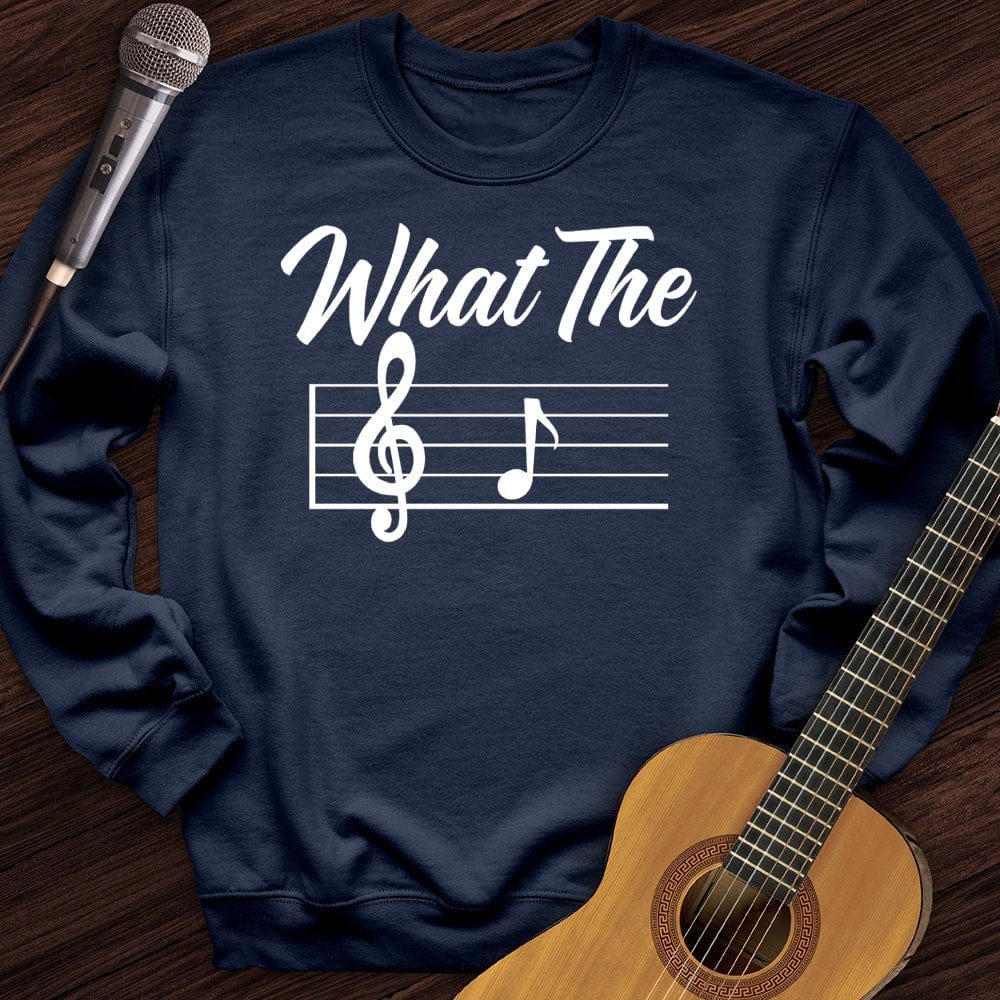 Printify Sweatshirt Navy / S What The Crewneck