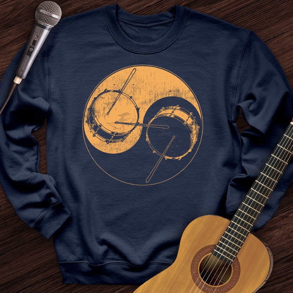 Printify Sweatshirt Navy / S Yin Yang Drums Crewneck