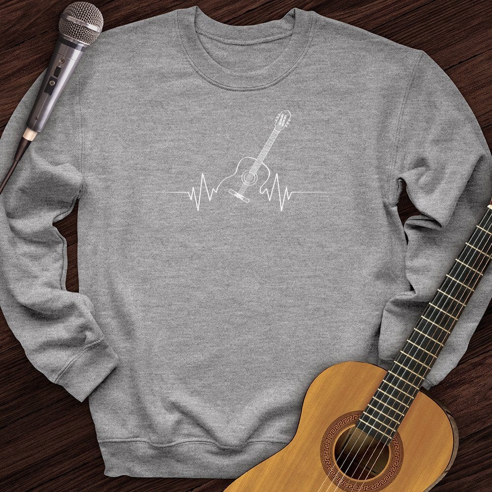 Printify Sweatshirt Sport Grey / S Acoustic Guitar Heart Beat Crewneck