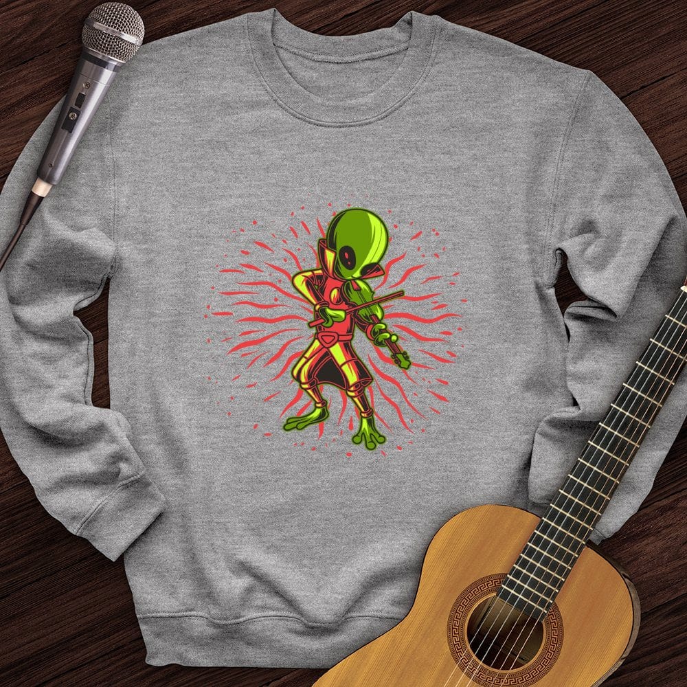 Printify Sweatshirt Sport Grey / S Alien Playing Violin Crewneck