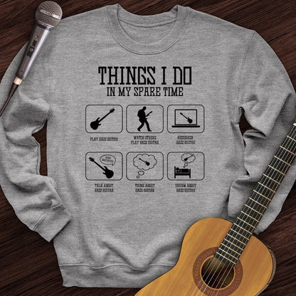 Printify Sweatshirt Sport Grey / S All I Do is Bass Guitar Crewneck