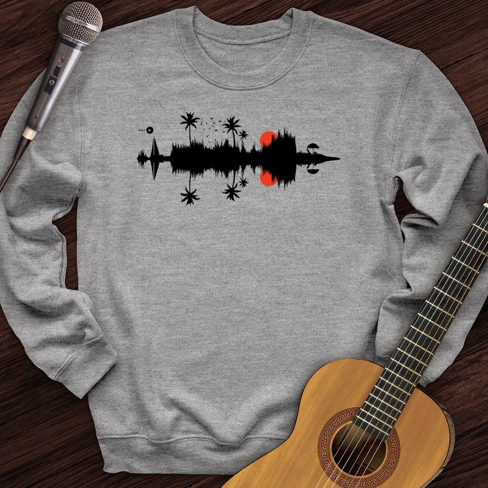 Printify Sweatshirt Sport Grey / S Beach Sound Waves Crewneck