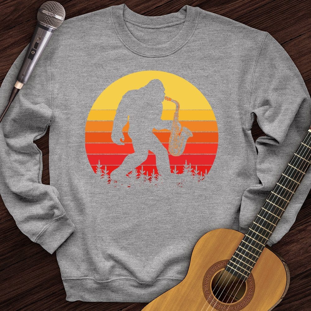 Printify Sweatshirt Sport Grey / S BigFoot Playing Sax Crewneck