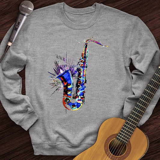 Printify Sweatshirt Sport Grey / S Blue Jazz Sax Crewneck