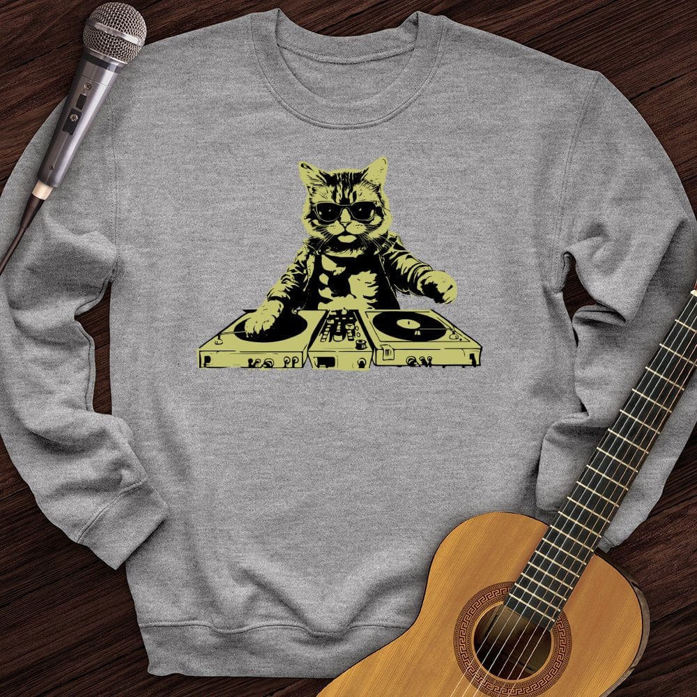 Printify Sweatshirt Sport Grey / S Cat DJ Crewneck