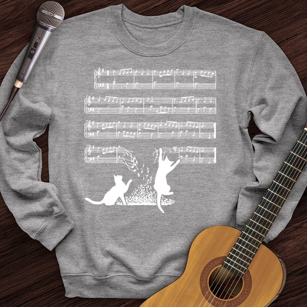 Printify Sweatshirt Sport Grey / S Cat Music Sheet Crewneck