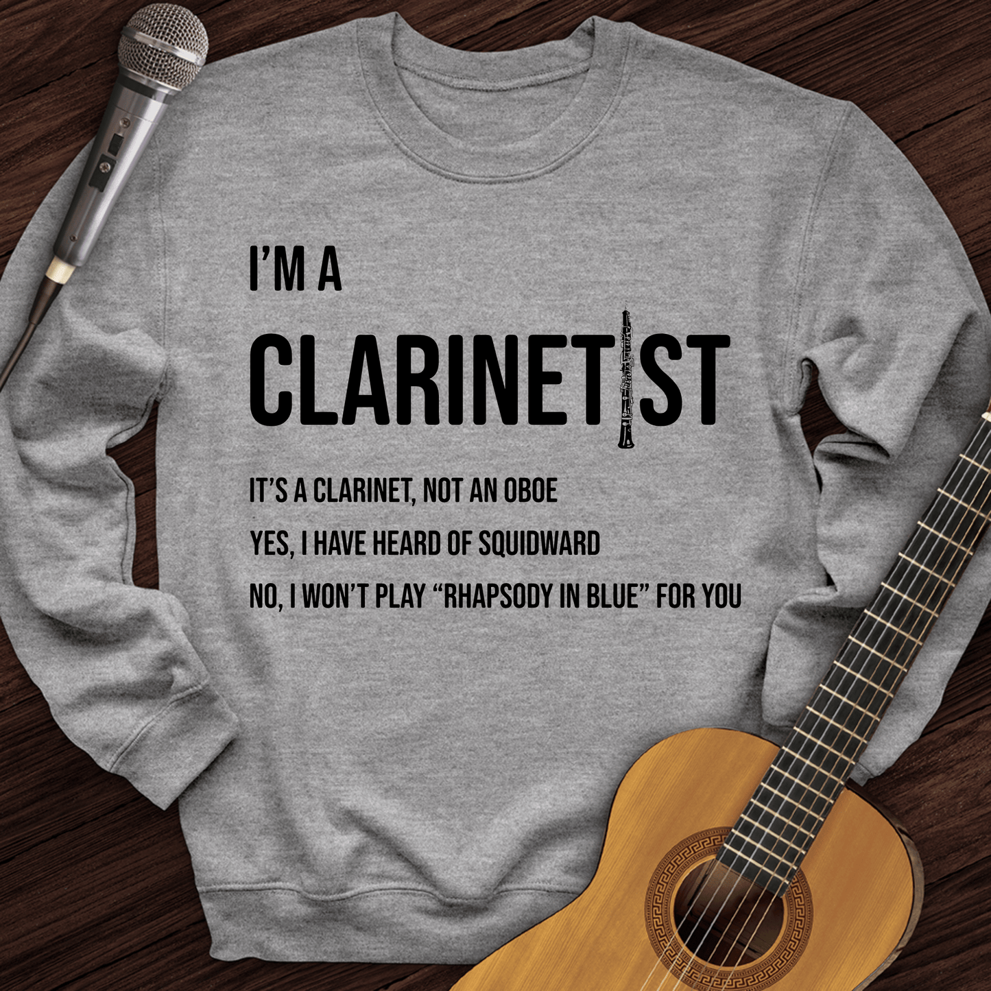 Printify Sweatshirt Sport Grey / S Clarinetist Crewneck