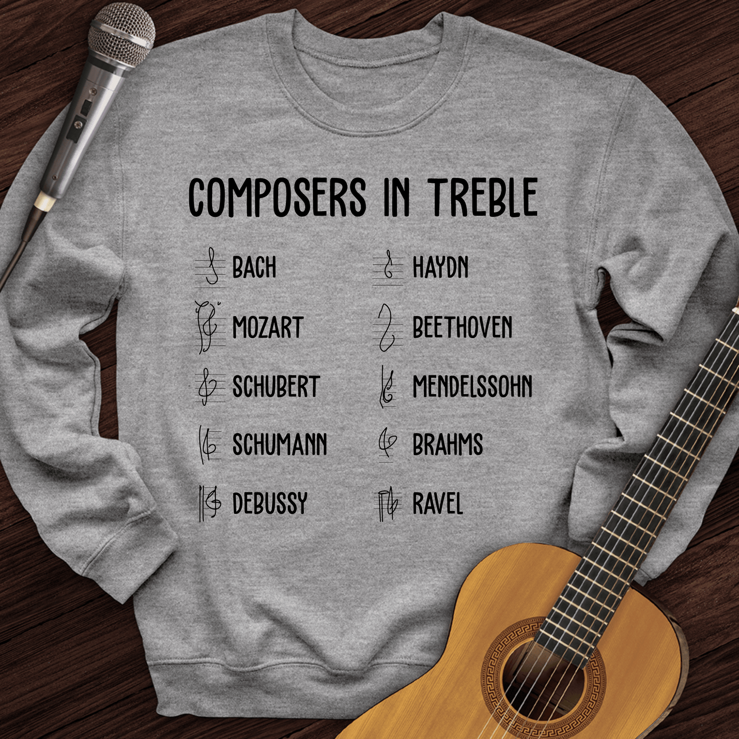 Printify Sweatshirt Sport Grey / S Composers In Treble Crewneck