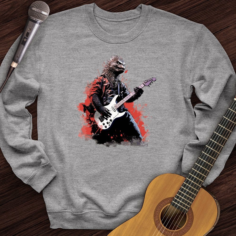 Printify Sweatshirt Sport Grey / S Dino Lead Guitarist Crewneck