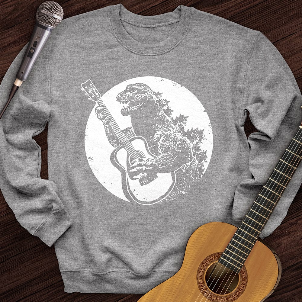 Printify Sweatshirt Sport Grey / S Dinosaur Guitar Crewneck