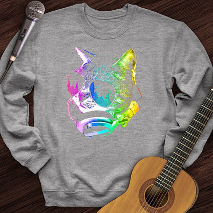Printify Sweatshirt Sport Grey / S Disco Cat Crewneck