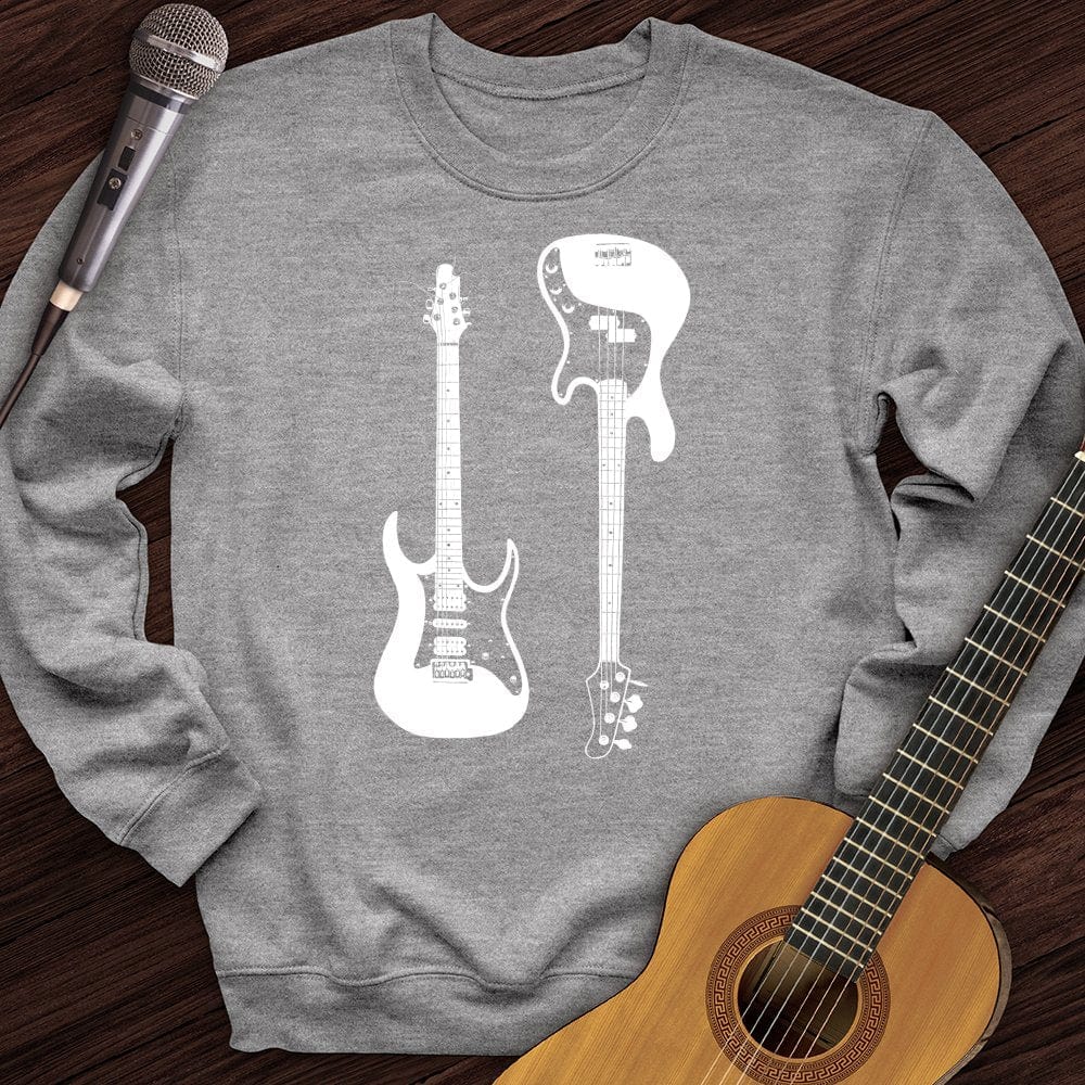 Printify Sweatshirt Sport Grey / S Electric and Bass Guitar Crewneck