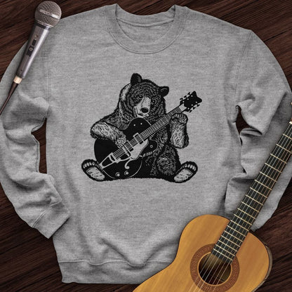 Printify Sweatshirt Sport Grey / S Guitar Bear Crewneck