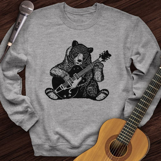 Printify Sweatshirt Sport Grey / S Guitar Bear Crewneck