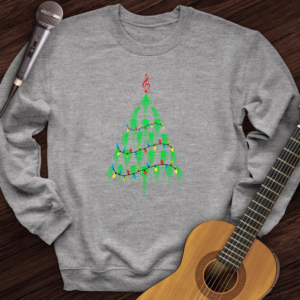 Printify Sweatshirt Sport Grey / S Guitar Christmas Tree Crewneck