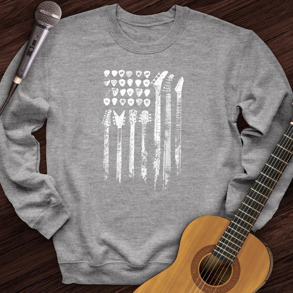 Printify Sweatshirt Sport Grey / S Guitar Flag Crewneck