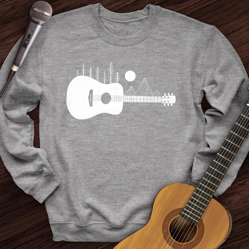 Printify Sweatshirt Sport Grey / S Guitar Mountain Crewneck