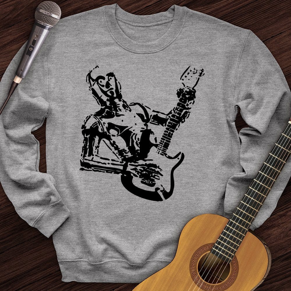 Printify Sweatshirt Sport Grey / S Guitar Robot Crewneck