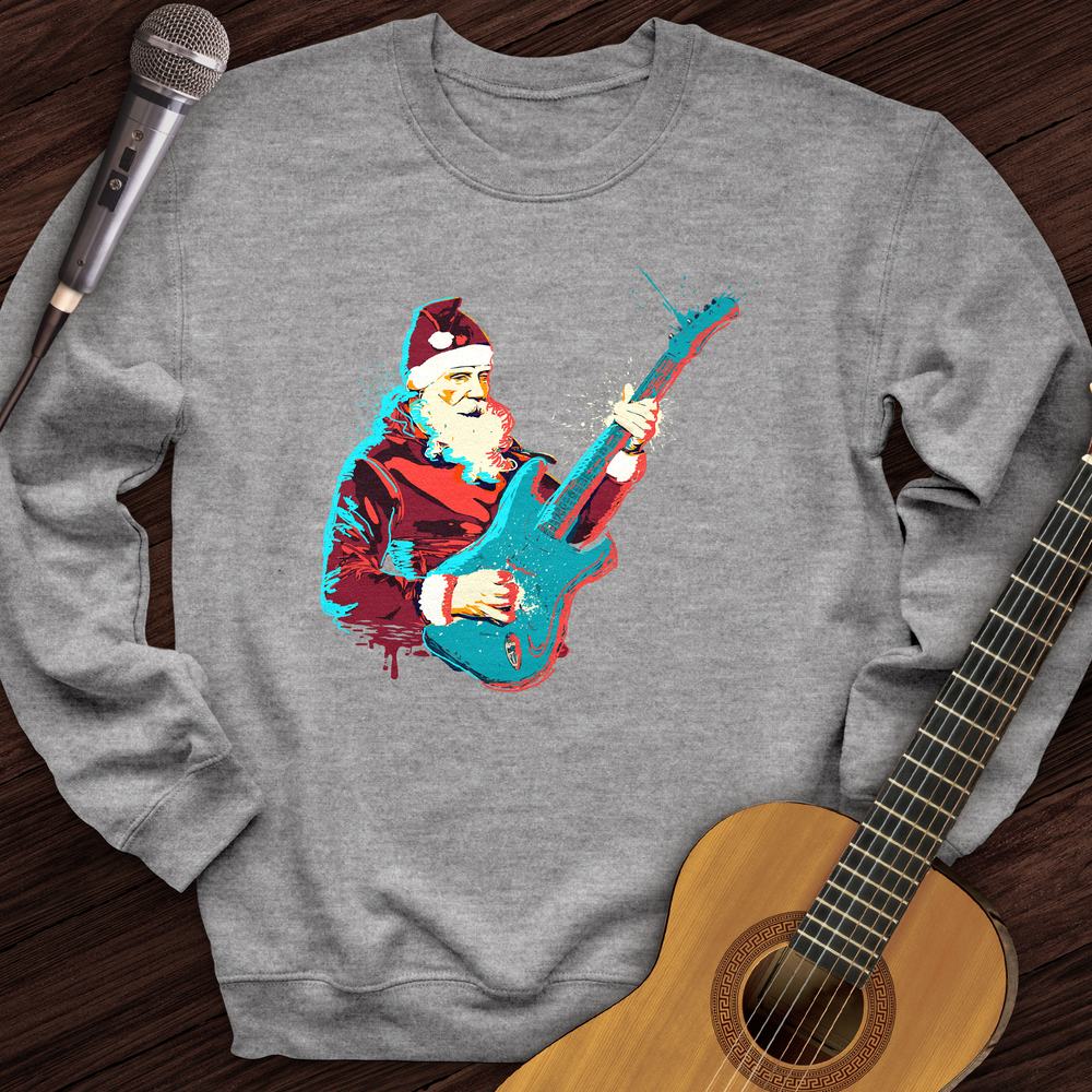 Printify Sweatshirt Sport Grey / S Guitar Santa Crewneck