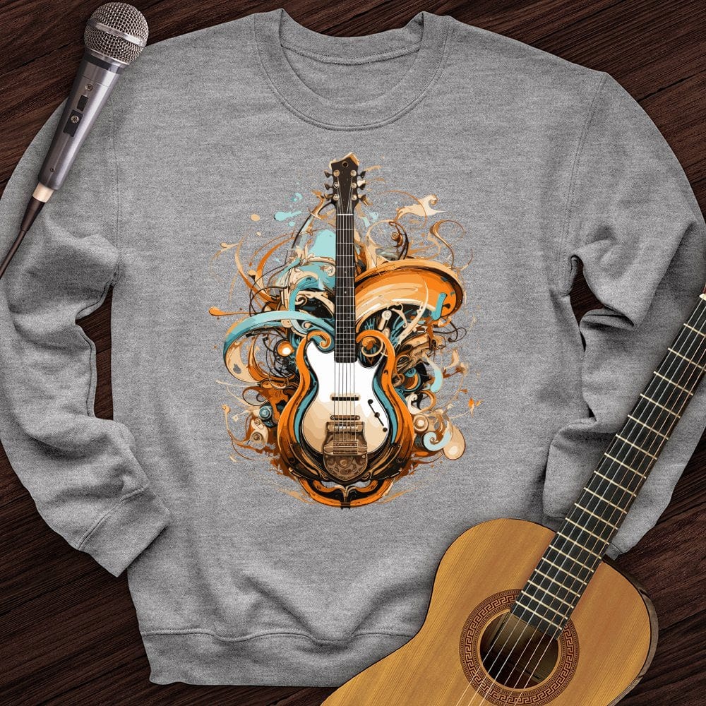 Printify Sweatshirt Sport Grey / S Guitar Steampunk Crewneck